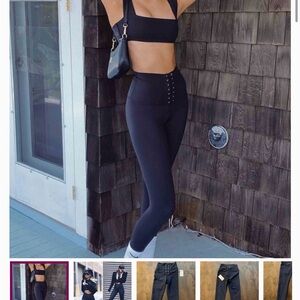 WeWoreWhat Navy Blue Lace-Up Leggings